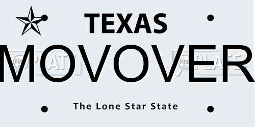 MOVOVER Texas License Plate