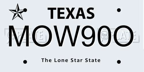 MOW90O Texas License Plate