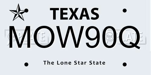MOW90Q Texas License Plate