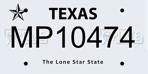 MP10474 Texas License Plate