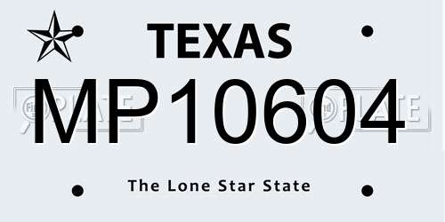 MP10604 Texas License Plate