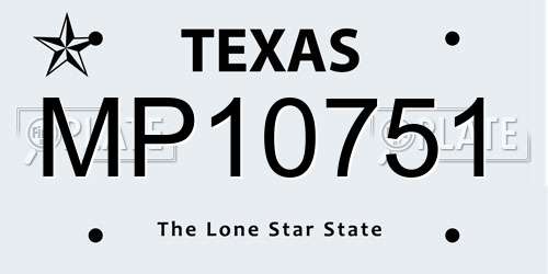 MP10751 Texas License Plate