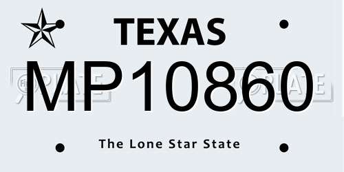 MP10860 Texas License Plate