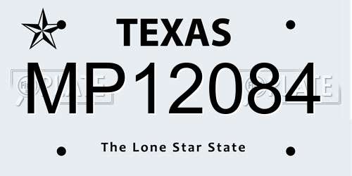 MP12084 Texas License Plate