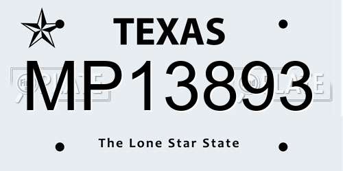 MP13893 Texas License Plate