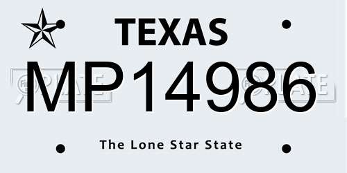 MP14986 Texas License Plate