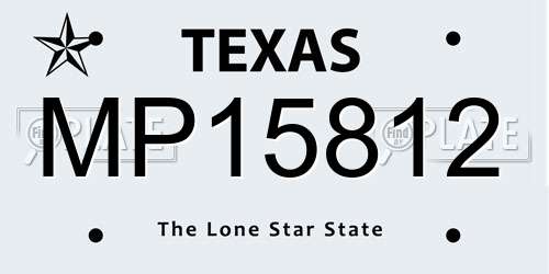 MP15812 Texas License Plate