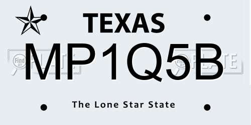 MP1Q5B Texas License Plate