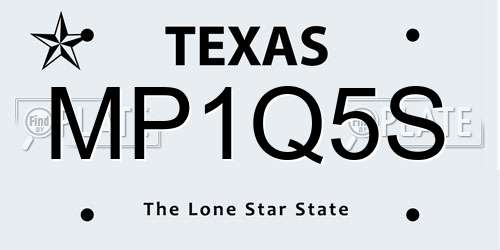 MP1Q5S Texas License Plate