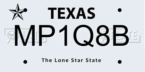 MP1Q8B Texas License Plate