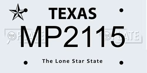 MP2115 Texas License Plate