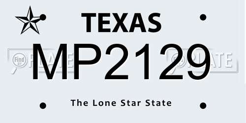 MP2129 Texas License Plate