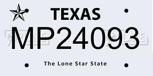 MP24093 Texas License Plate