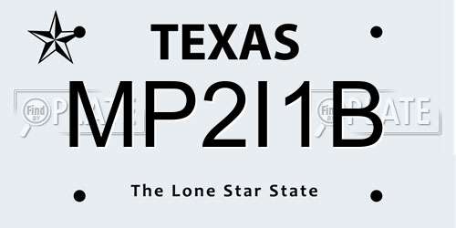 MP2I1B Texas License Plate