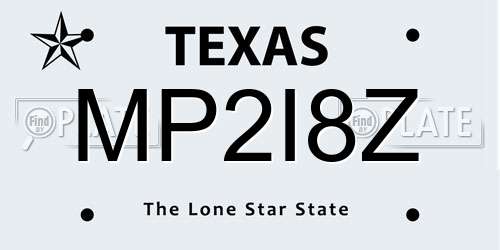 MP2I8Z Texas License Plate