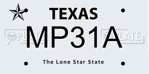 MP31A Texas License Plate