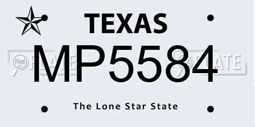 MP5584 Texas License Plate
