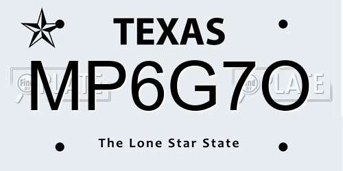 MP6G7O Texas License Plate