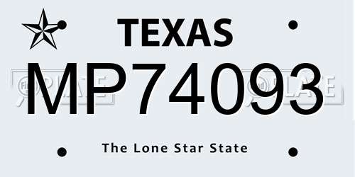 MP74093 Texas License Plate