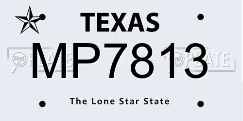 MP7813 Texas License Plate