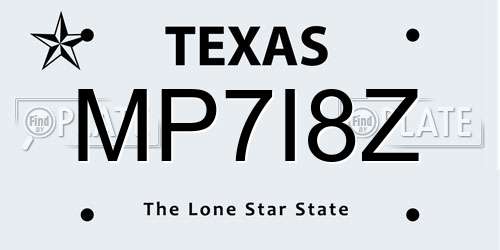 MP7I8Z Texas License Plate