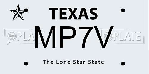 MP7V Texas License Plate