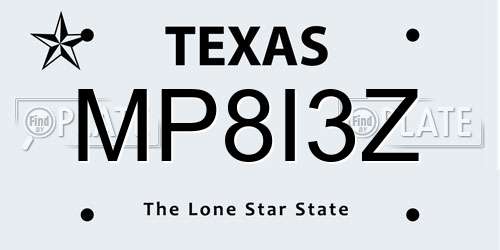 MP8I3Z Texas License Plate