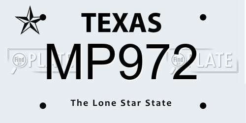 MP972 Texas License Plate