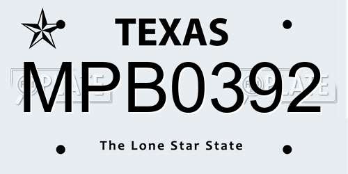 MPB0392 Texas License Plate