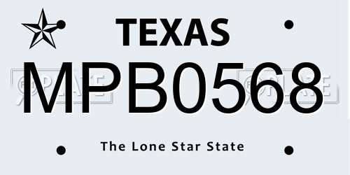 MPB0568 Texas License Plate