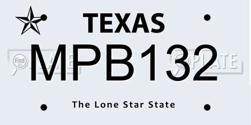 MPB132 Texas License Plate