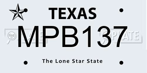 MPB137 Texas License Plate