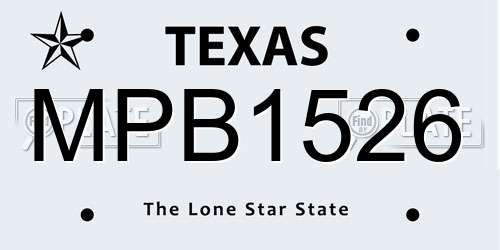 MPB1526 Texas License Plate