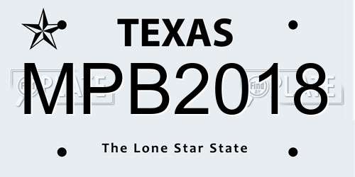 MPB2018 Texas License Plate