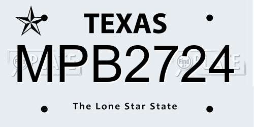 MPB2724 Texas License Plate