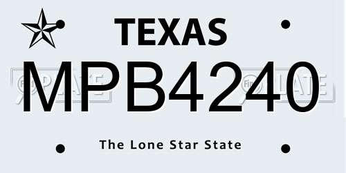 MPB4240 Texas License Plate