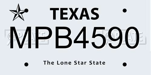 MPB4590 Texas License Plate