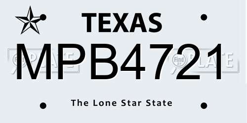 MPB4721 Texas License Plate