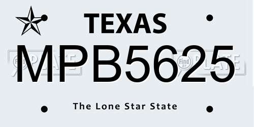 MPB5625 Texas License Plate