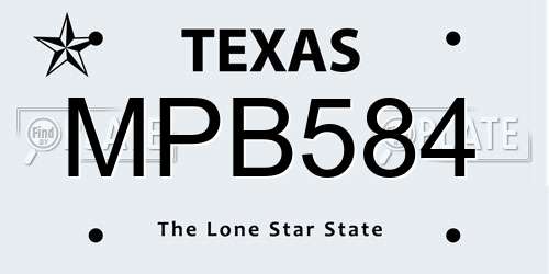 MPB584 Texas License Plate