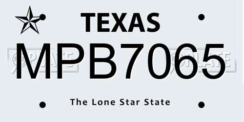 MPB7065 Texas License Plate