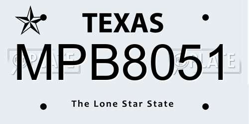 MPB8051 Texas License Plate