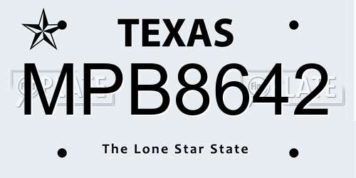 MPB8642 Texas License Plate