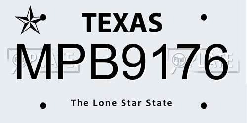 MPB9176 Texas License Plate