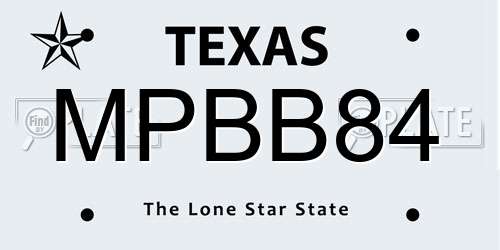 MPBB84 Texas License Plate