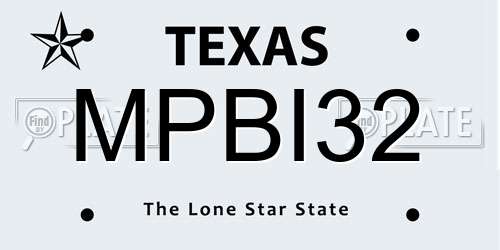 MPBI32 Texas License Plate