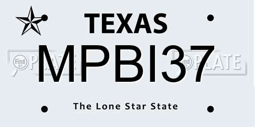 MPBI37 Texas License Plate