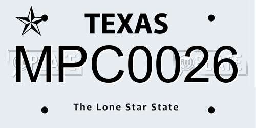 MPC0026 Texas License Plate
