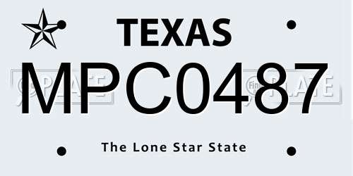 MPC0487 Texas License Plate