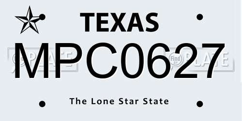MPC0627 Texas License Plate